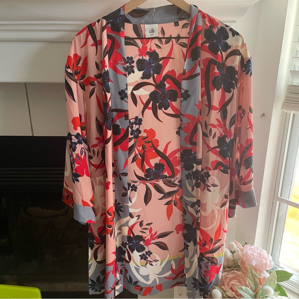Cabi Limited Release Edition Blooming Blush Floral Kimono Cardigan XS/S